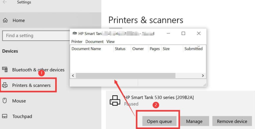 - Alt Text: HP printer stuck print queue Windows 11 25H2